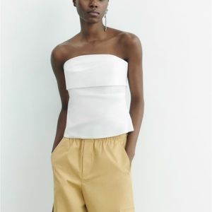 NWT Zara strapless top white